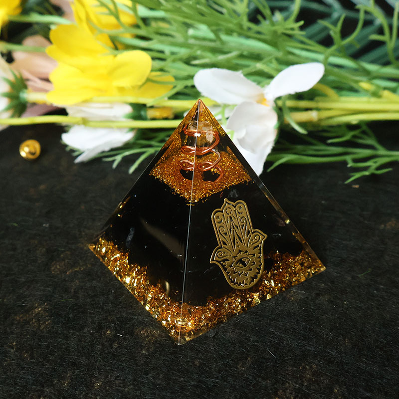Home & Hotel Textiles Private Limited - Hamsa Eli Reçine Kristal Piramit Siyah