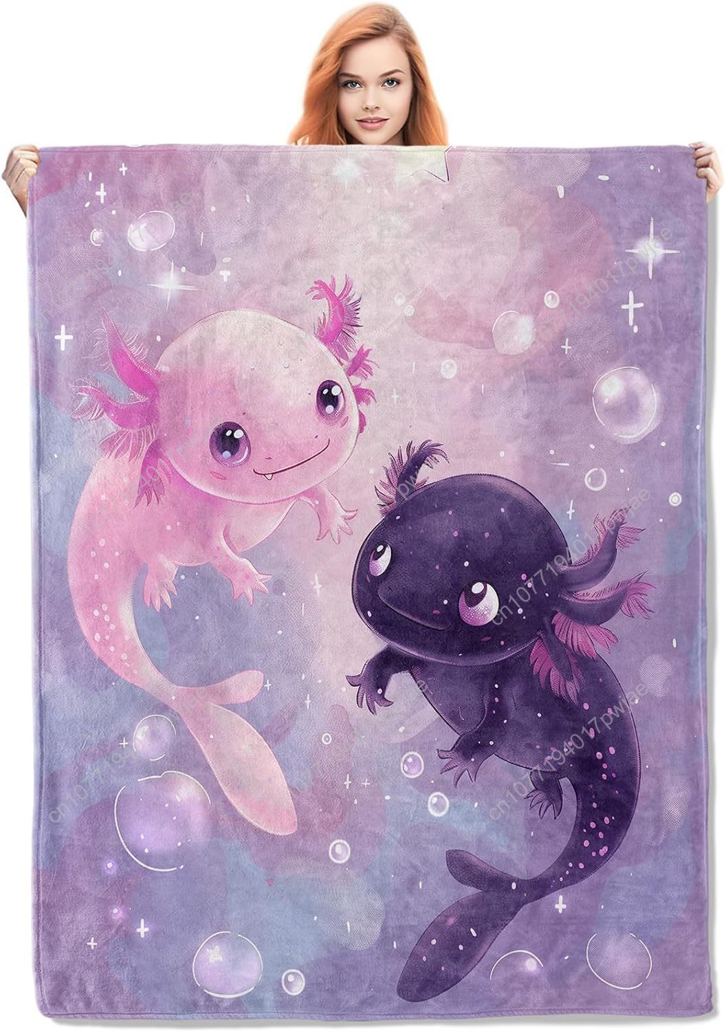 Home Textiles Blanket - Axolotl Battaniyesi Sevimli Axolotllar Flanel Battaniyeler