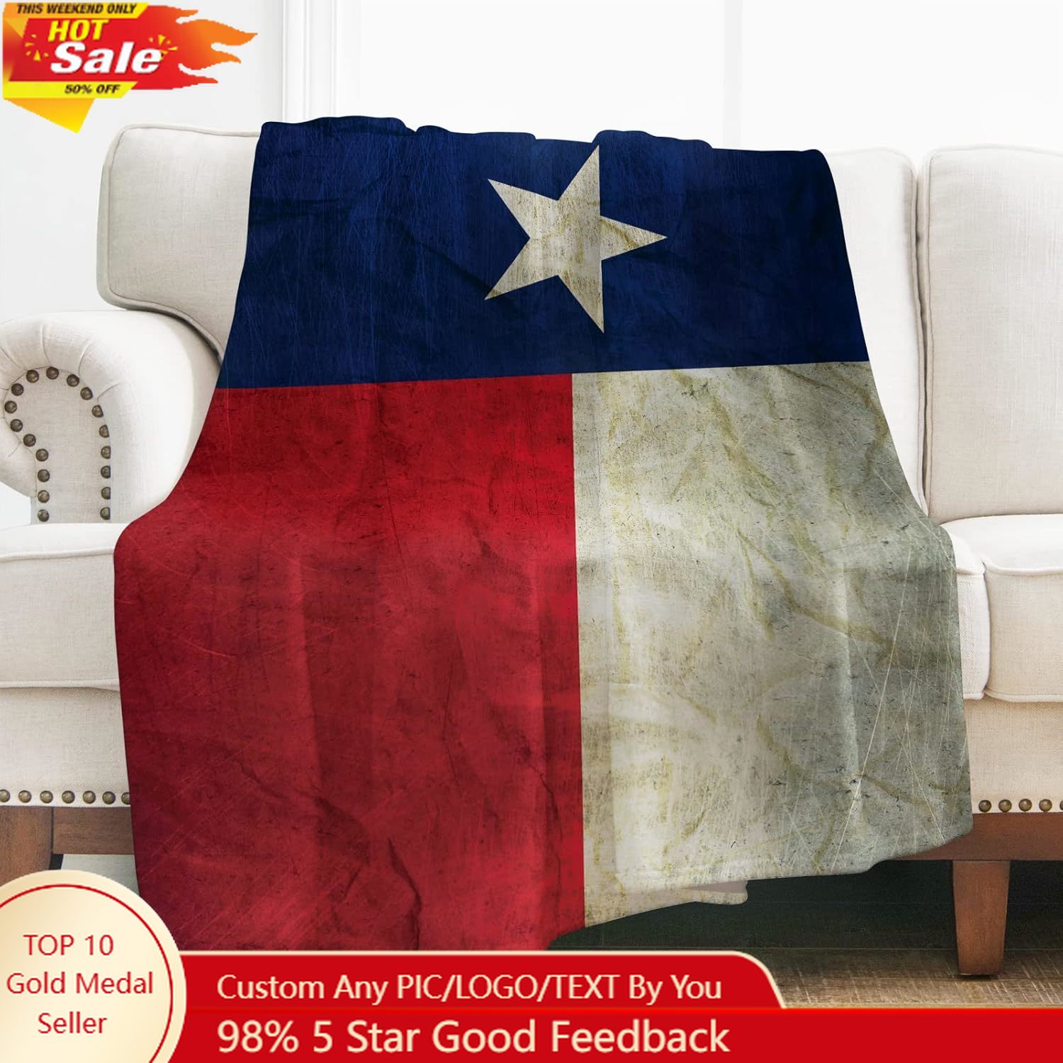 Home Textiles Blanket - Levens Teksas Bayrağı Atma Battaniyesi Kadınlar