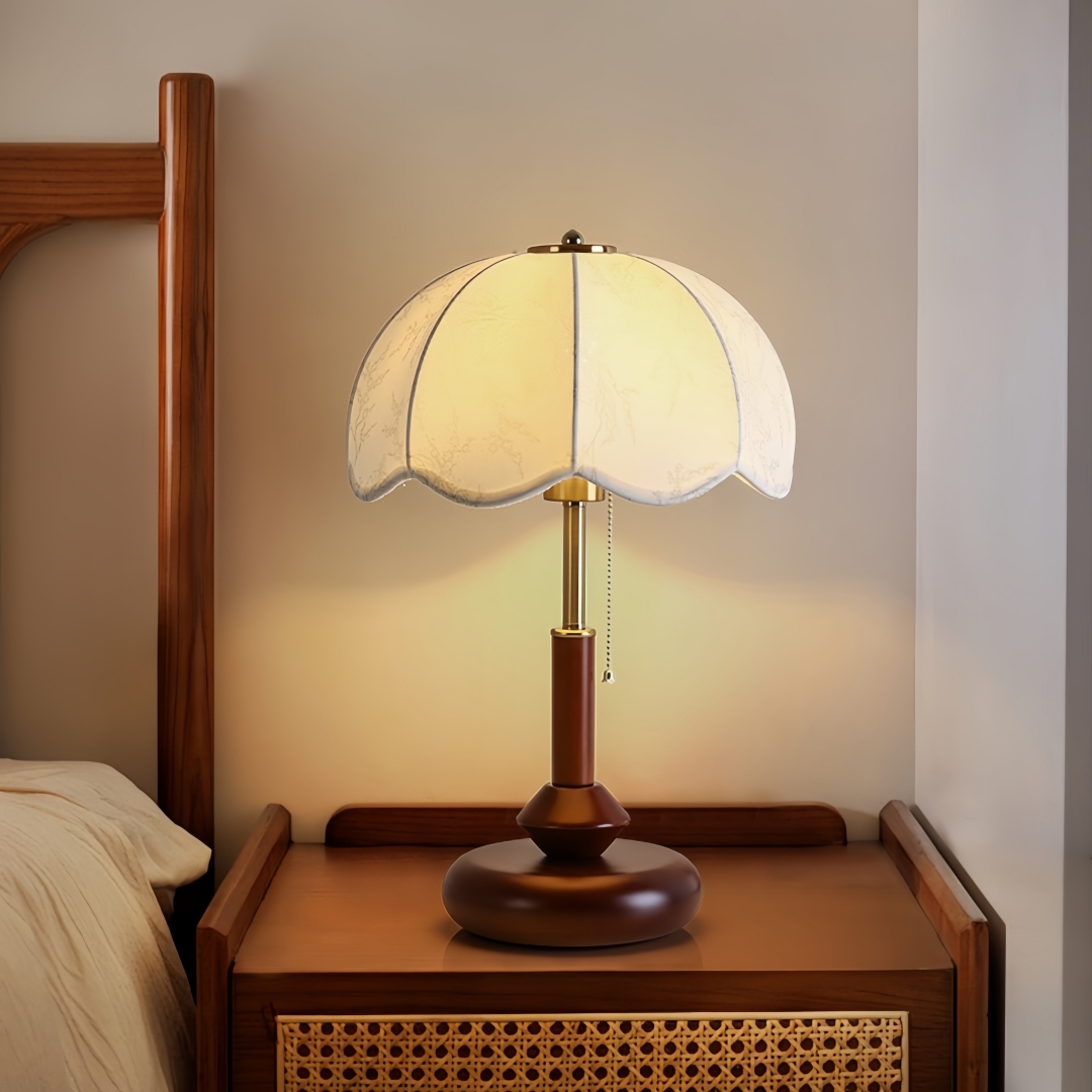 Home Textile - Vintage Taraklı Kubbe Masa Lambası Yatak