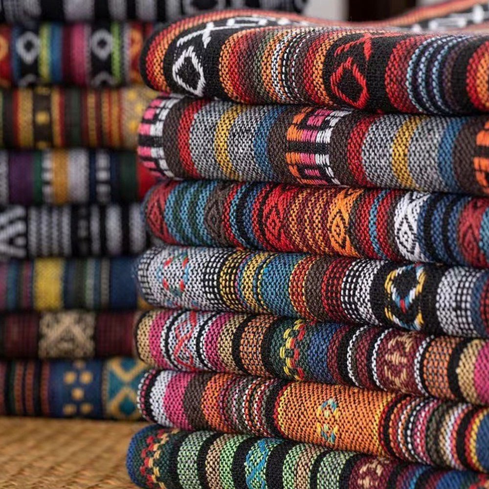 Linum Home Textiles - Etnik Çanta Perde Pamuk Keten Kumaş