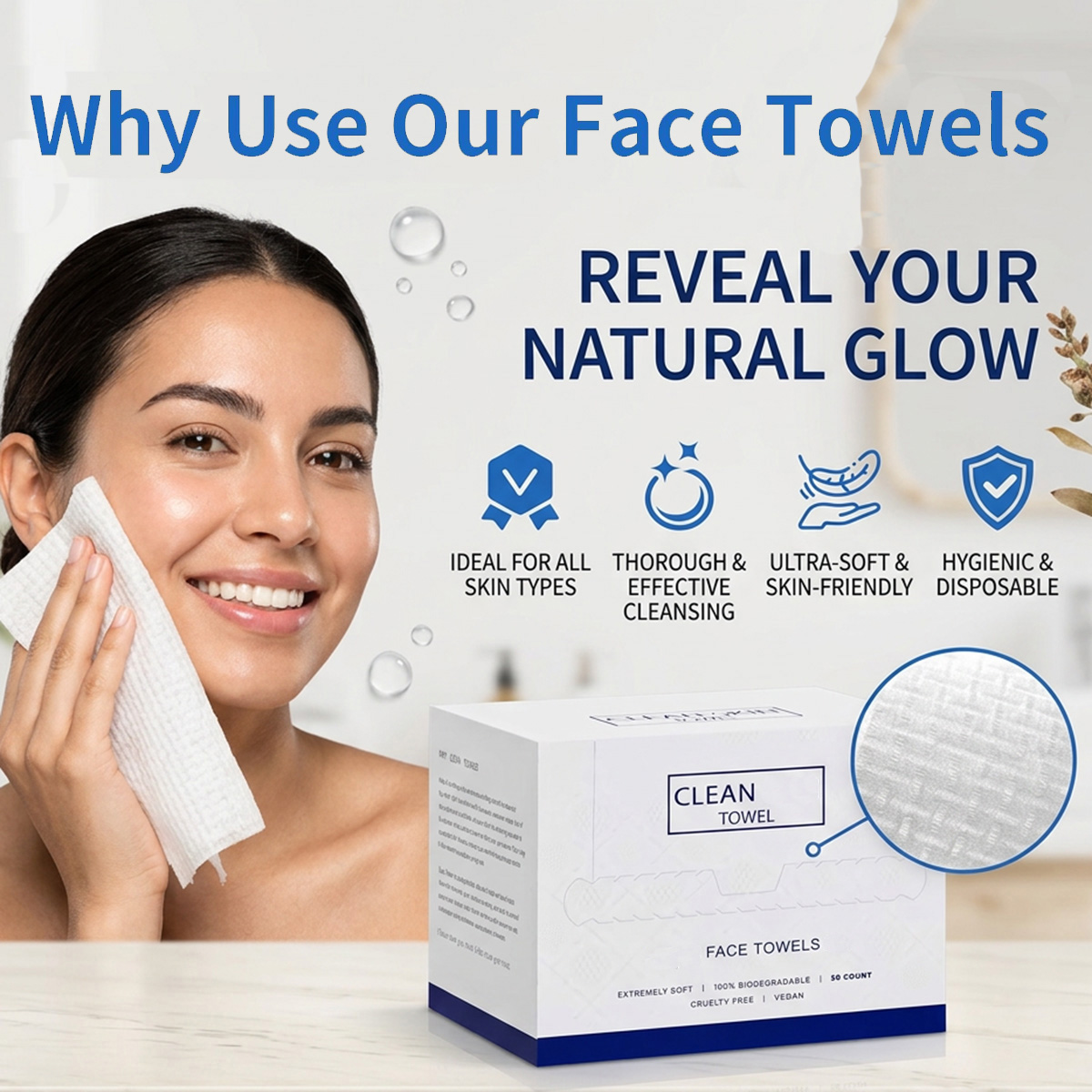 Home Textiles Face Towel - 50 Adet/Kutu Tek Kullanımlık Yüz Havluları
