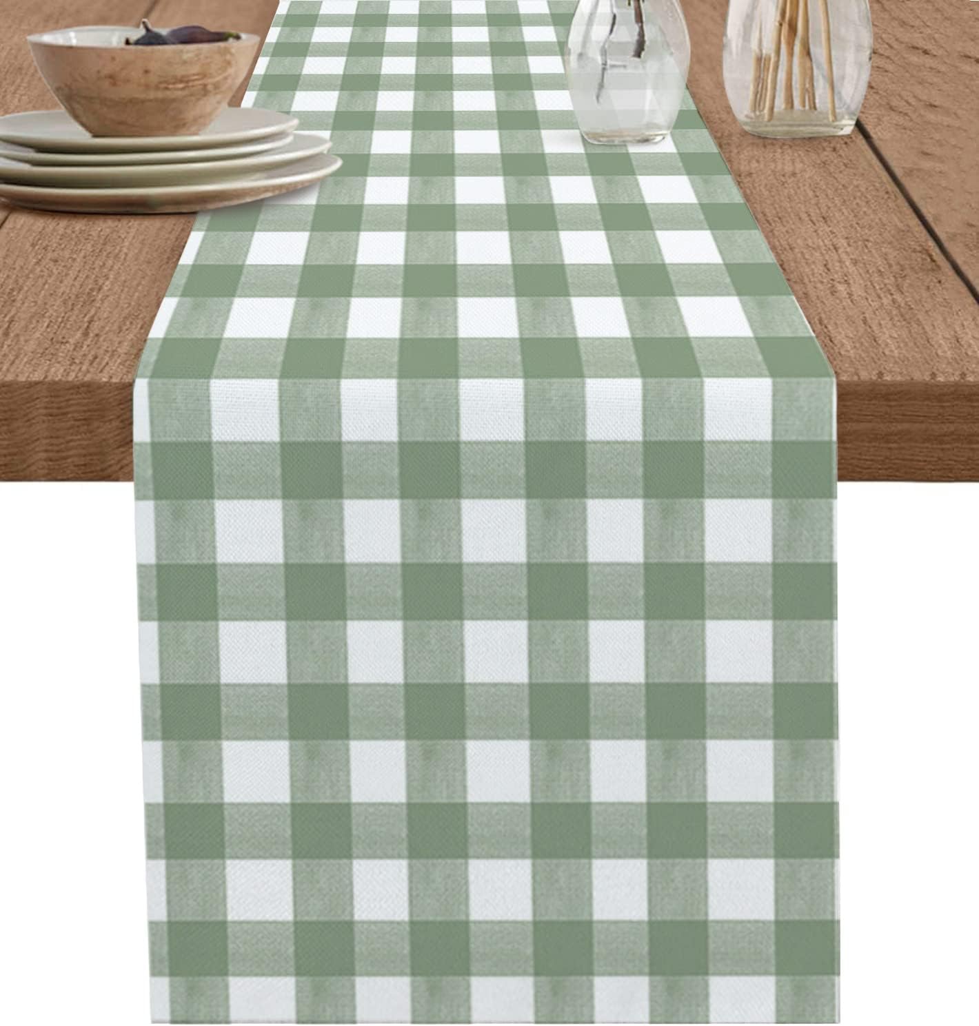 Yeşil Buffalo Ekose Keten Masa - Linum Home Textiles incelemesi ve fiyatı