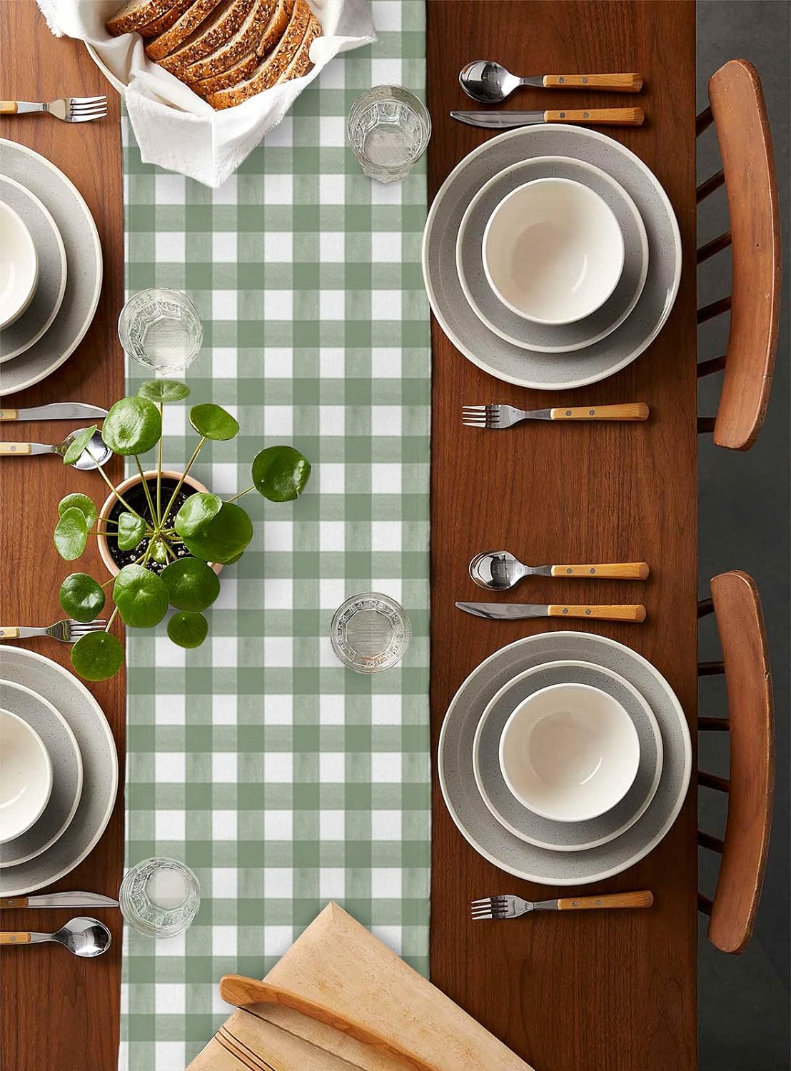 Yeşil Buffalo Ekose Keten Masa - Linum Home Textiles incelemesi ve fiyatı