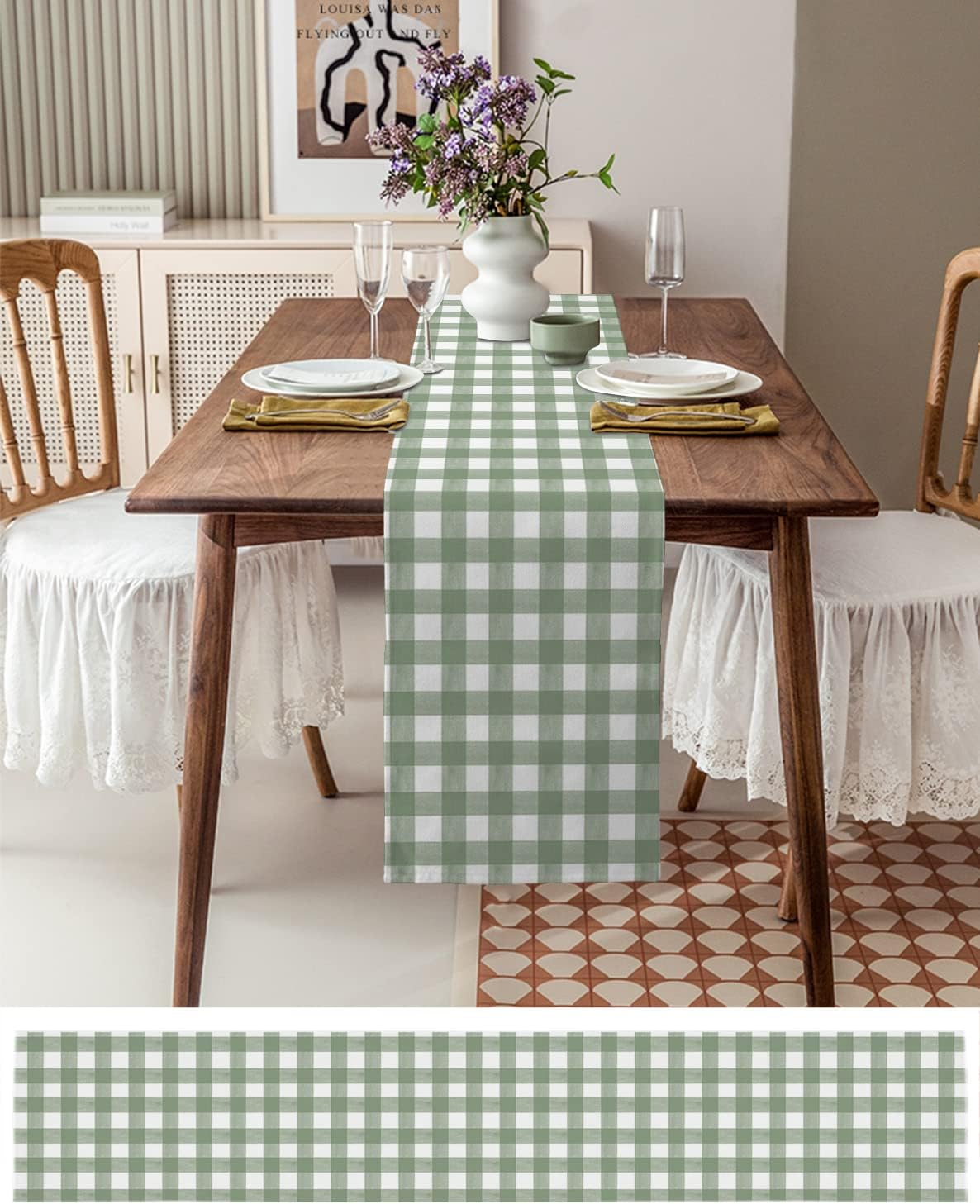 Yeşil Buffalo Ekose Keten Masa - Linum Home Textiles incelemesi ve fiyatı