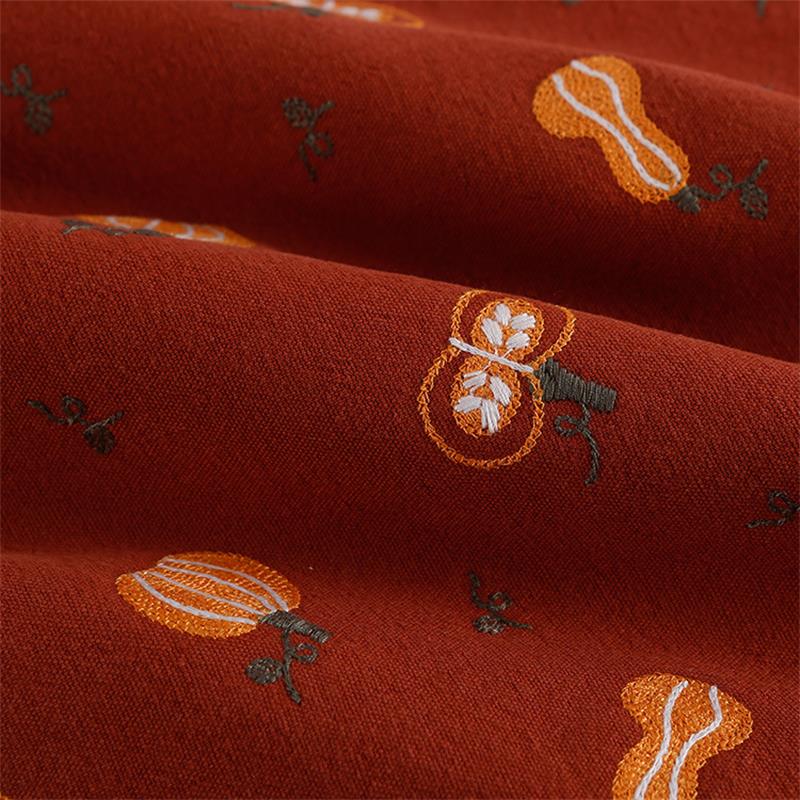 Pamuk keten kabak işlemeli kum - Linum Home Textiles incelemesi ve fiyatı