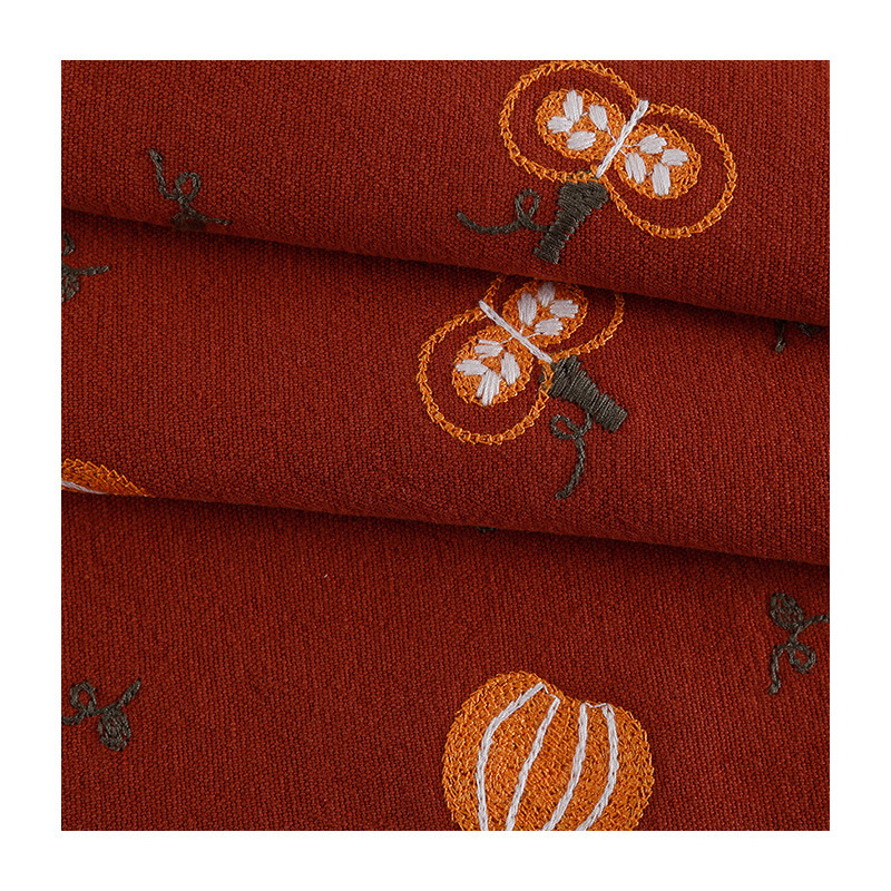 Pamuk keten kabak işlemeli kum - Linum Home Textiles incelemesi ve fiyatı