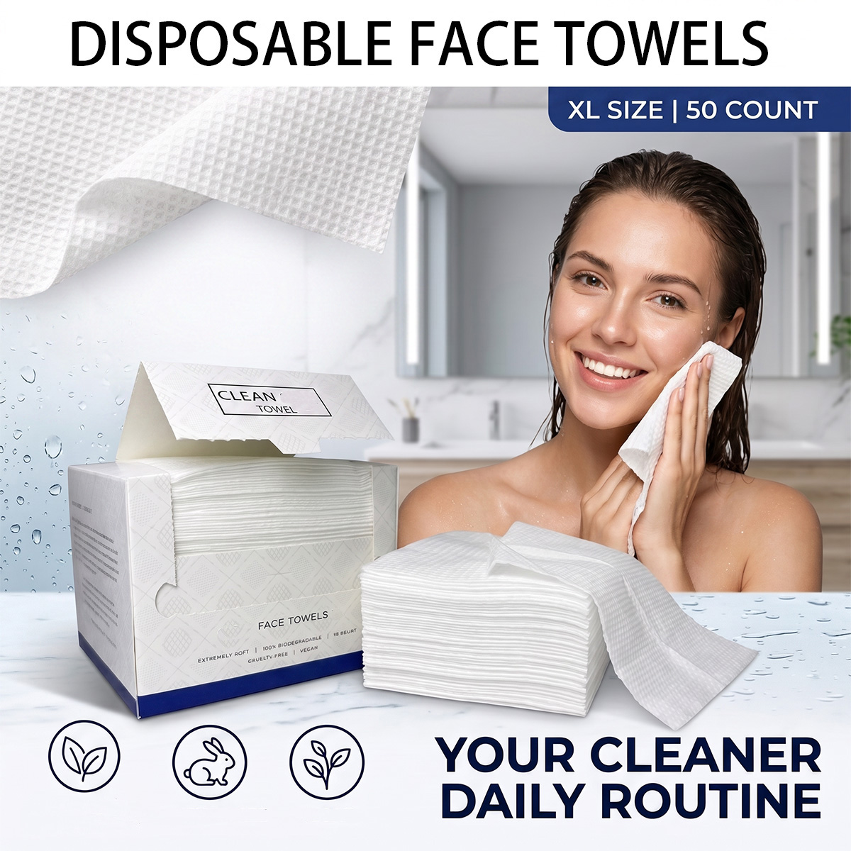 50 Adet/Kutu Tek Kullanımlık Y - Home Textiles Face Towel incelemesi ve fiyatı