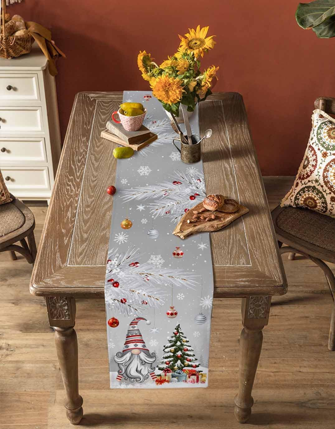 Noel gri Gnomes keten masa koş - Linum Home Textiles incelemesi ve fiyatı
